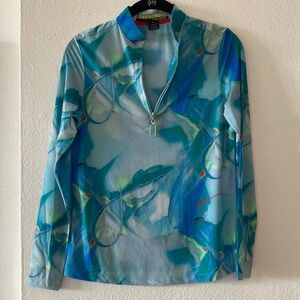 Blue Abstract Women's Top